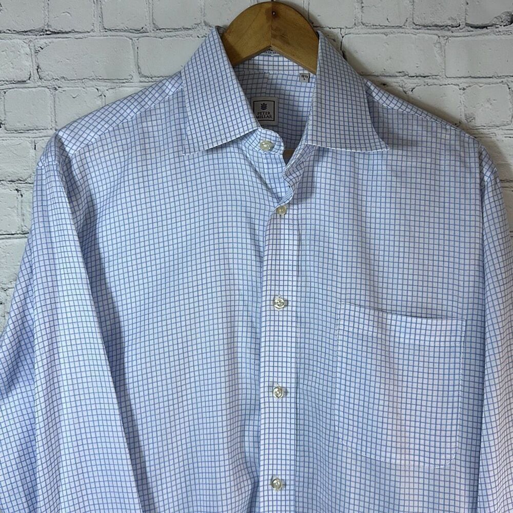 Peter Millar Performance Poplin Blue Checked Perf… - image 2